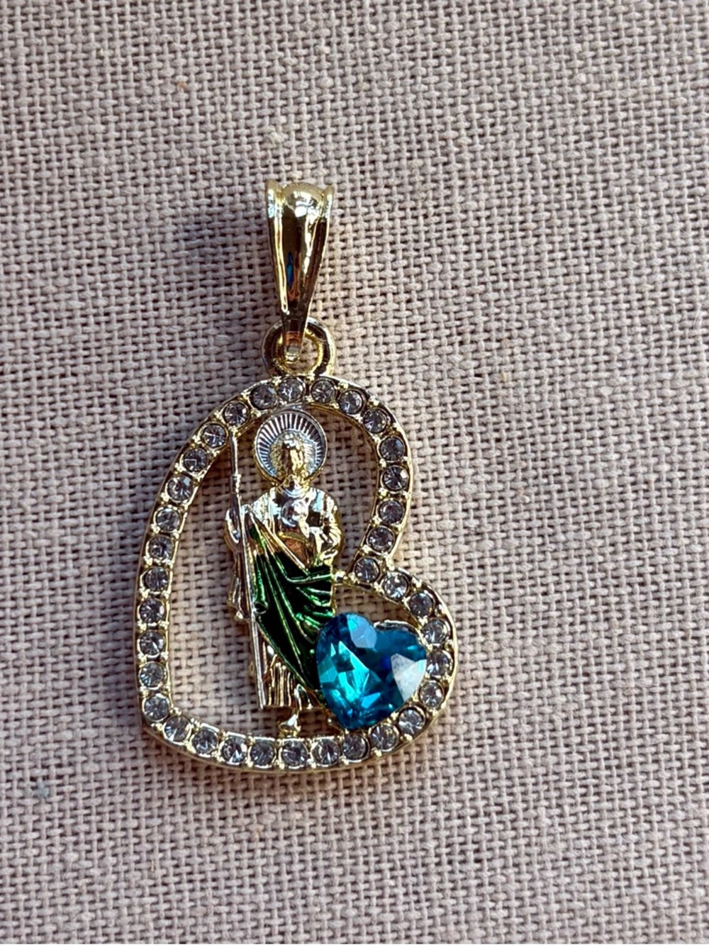 18k gold plated San judas pendant